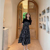 1pcs Women Dress Elegant Party Dresses Casual Mid-Length Floral Printed Boho Daily Chiffon Dress vestidos