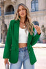 Women's Slim-Fit Blazer Jacket with Notched Lapels Pockets and Long Sleeves in Eight Colors