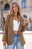 Women's Slim-Fit Blazer Jacket with Notched Lapels Pockets and Long Sleeves in Eight Colors