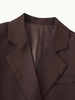 Women's Brown Slim Short Blazer with Notched Lapels and a Two-Button Front