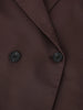 Women's Brown Slim Short Blazer with Notched Lapels and a Two-Button Front