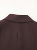 Women's Brown Slim Short Blazer with Notched Lapels and a Two-Button Front
