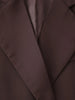 Women's Brown Slim Short Blazer with Notched Lapels and a Two-Button Front