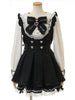 Harajuku Sweet Bow Black Plaid Dresses All-match Slim Fit Kawaii Lolita Dress for Women Autumn Long Sleeve Vestidos De Mujer