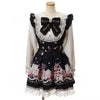 Harajuku Sweet Bow Black Plaid Dresses All-match Slim Fit Kawaii Lolita Dress for Women Autumn Long Sleeve Vestidos De Mujer