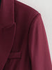 Women's Claret Long Blazer with a Relaxed Fit and Long Sleeves