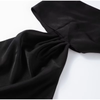 Women's Satin Maxi Dress, Sleeveless Asymmetric Halter Neck with Long Scarf Tie, Open Back and Side Slit