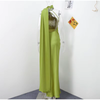 Women's Satin Maxi Dress, Sleeveless Asymmetric Halter Neck with Long Scarf Tie, Open Back and Side Slit
