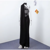 Women's Satin Maxi Dress, Sleeveless Asymmetric Halter Neck with Long Scarf Tie, Open Back and Side Slit