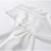 Women's Satin Maxi Dress, Sleeveless Asymmetric Halter Neck with Long Scarf Tie, Open Back and Side Slit