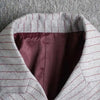 Women's Gray Striped Blazer with Notched Lapels and a Gathered Waist