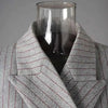 Women's Gray Striped Blazer with Notched Lapels and a Gathered Waist