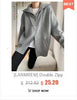 Women's Gray Striped Blazer with Notched Lapels and a Gathered Waist