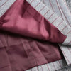 Women's Gray Striped Blazer with Notched Lapels and a Gathered Waist