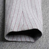 Women's Gray Striped Blazer with Notched Lapels and a Gathered Waist