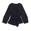 Spring Women Shoulder Pad Belt Knit Blazer Women Retro V-neck Long Sleeve Versatile Female Coat Women Clothes 9598, 128