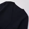 Spring Women Shoulder Pad Belt Knit Blazer Women Retro V-neck Long Sleeve Versatile Female Coat Women Clothes 9598, 128