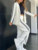 Women's Two-Piece Suit Set with a Lapel Blazer and Straight-Leg Trousers