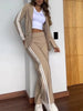 Women's Two-Piece Suit Set with a Lapel Blazer and Straight-Leg Trousers