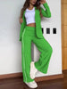 Women's Two-Piece Suit Set with a Lapel Blazer and Straight-Leg Trousers