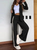 Women's Two-Piece Suit Set with a Lapel Blazer and Straight-Leg Trousers