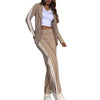 Women's Two-Piece Suit Set with a Lapel Blazer and Straight-Leg Trousers