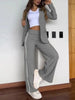 Women's Two-Piece Suit Set with a Lapel Blazer and Straight-Leg Trousers