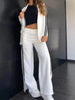 Women's Two-Piece Suit Set with a Lapel Blazer and Straight-Leg Trousers