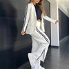 Women's Two-Piece Suit Set with a Lapel Blazer and Straight-Leg Trousers
