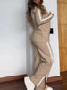 Women's Two-Piece Suit Set with a Lapel Blazer and Straight-Leg Trousers