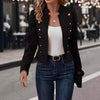 Women's Short-Sleeve Blazer Jacket with a Button Front in Green White Brown or Black
