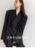 Women's Oversized Double-Breasted Blazer with Pockets in Rose Red Khaki or Black