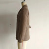 Women's Fall-Winter Houndstooth Blazer with a Single-Breasted Front