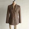 Women's Fall-Winter Houndstooth Blazer with a Single-Breasted Front