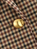 Women's Fall-Winter Houndstooth Blazer with a Single-Breasted Front