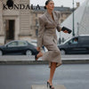 Women's Fall-Winter Houndstooth Blazer with a Single-Breasted Front