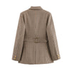 Women's Fall-Winter Houndstooth Blazer with a Single-Breasted Front