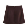 Women's KONDALA Chic Casual Solid Suit Pockets Button Blazer Straight Loose Pants Zipper Skirt Autumn Winter Sets