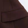 Women's KONDALA Chic Casual Solid Suit Pockets Button Blazer Straight Loose Pants Zipper Skirt Autumn Winter Sets