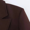 Women's KONDALA Chic Casual Solid Suit Pockets Button Blazer Straight Loose Pants Zipper Skirt Autumn Winter Sets