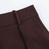 Women's KONDALA Chic Casual Solid Suit Pockets Button Blazer Straight Loose Pants Zipper Skirt Autumn Winter Sets