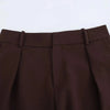 Women's KONDALA Chic Casual Solid Suit Pockets Button Blazer Straight Loose Pants Zipper Skirt Autumn Winter Sets