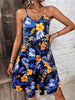 Summer Vacation Style Print V-Neck Spaghetti Strap Dress, Camisole for Vacation Outfits, Bohemia Dresses Women Summer