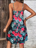 Summer Vacation Style Print V-Neck Spaghetti Strap Dress, Camisole for Vacation Outfits, Bohemia Dresses Women Summer