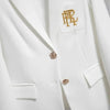 Women's Suit Casual Office Formal Blazer Embroidery White Blazer Single Breasted High Quality