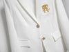 Women's Suit Casual Office Formal Blazer Embroidery White Blazer Single Breasted High Quality