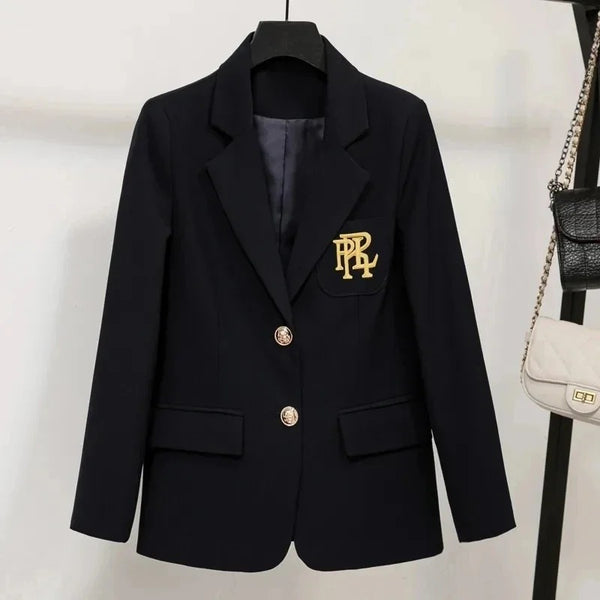 Women's Suit Casual Office Formal Blazer Embroidery White Blazer Single Breasted High Quality