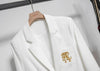 Women's Suit Casual Office Formal Blazer Embroidery White Blazer Single Breasted High Quality
