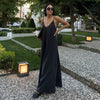 MUJER Black Slip Long Dresses for Women Red Draped Summer Dress Woman Sexy Backless Maxi Women Summer Beach Dresses