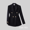 Women's Slim-Fit Blazer Jacket with a Notched Lapel and Double-Breasted Front